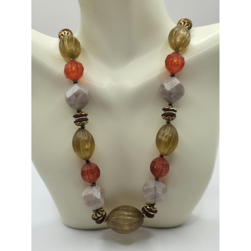 Boho Chic Statement Beaded Necklace Barrek Clasp Asst. Colors 24"